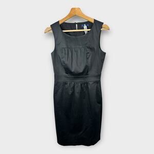 J Crew Womens size 4 Midi Sleeveless Sheath Dress Black